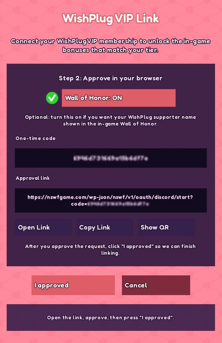 Approval link options