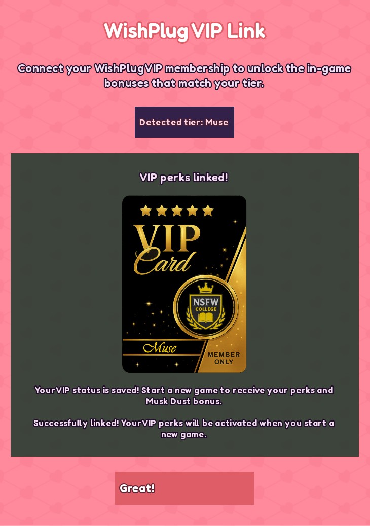 VIP badge confirmed